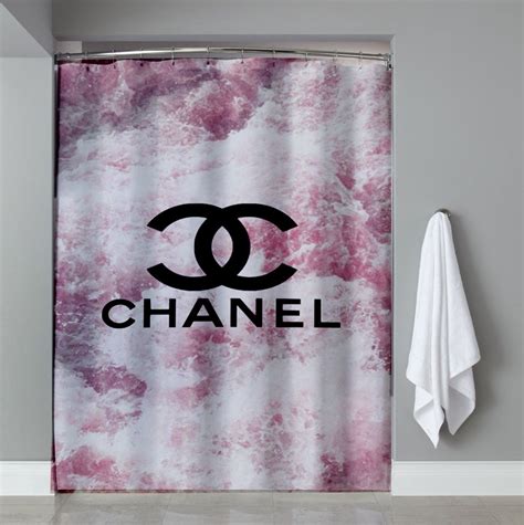 chanel bathroom curtain|chanel hot pink curtains.